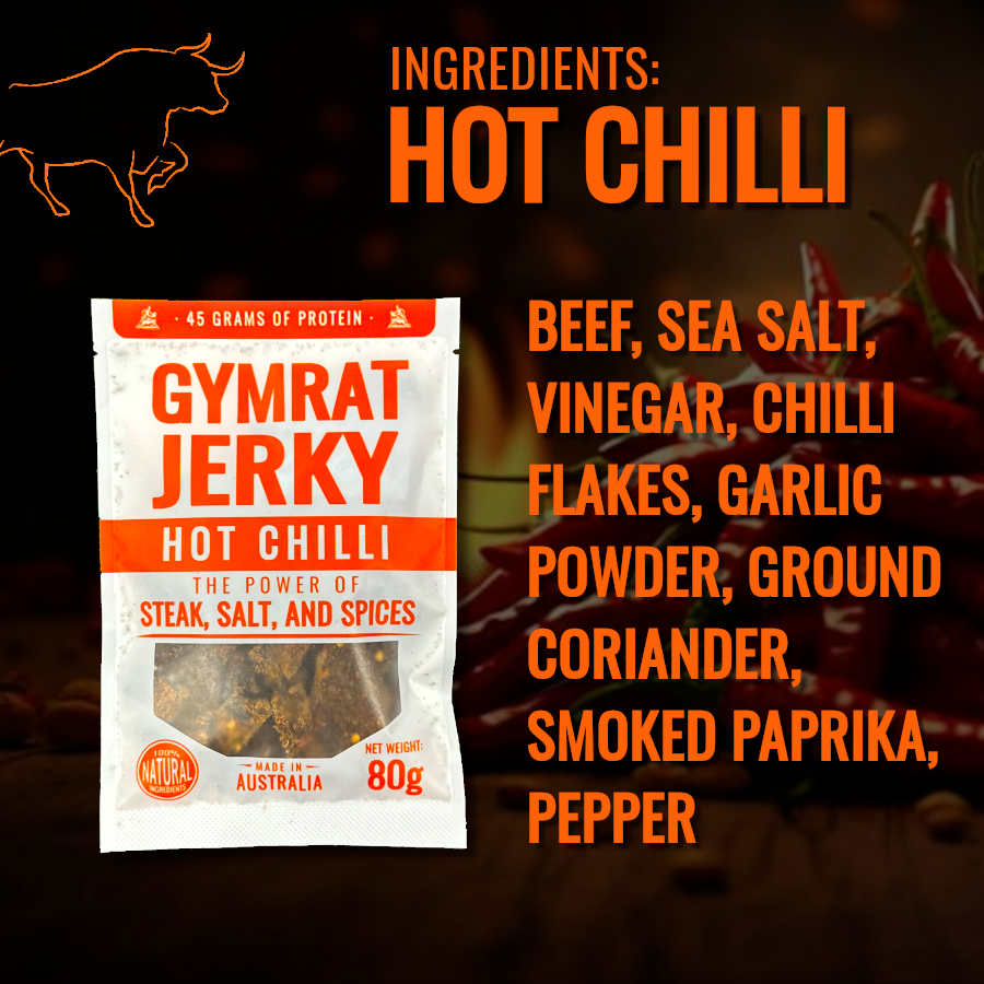 Gymrat Jerky: Hot Chilli (80G) *NEW*